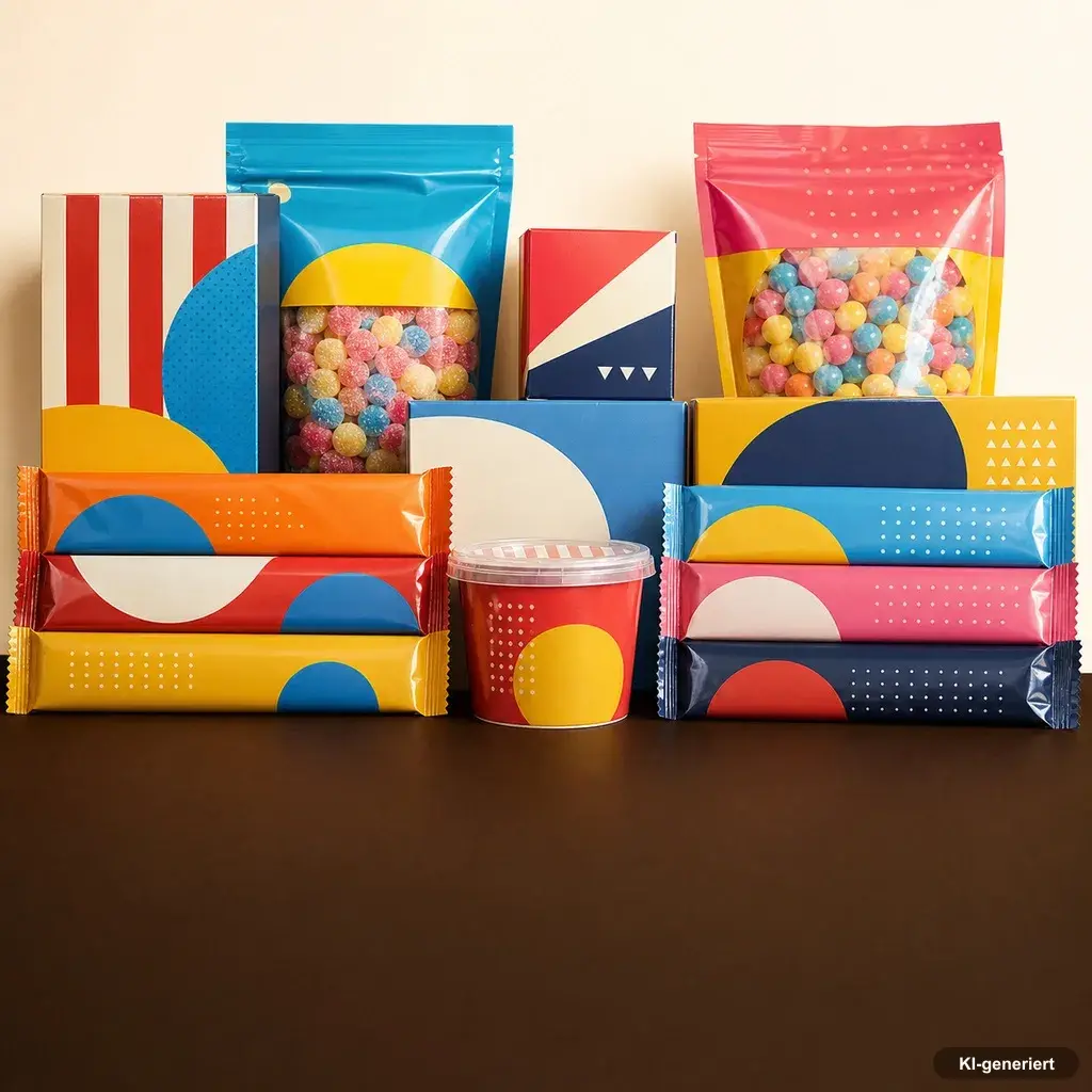 Original verpackte amerikanische Süßigkeiten wie Reese's und Nerds im Regal der Süßwarenwelt
